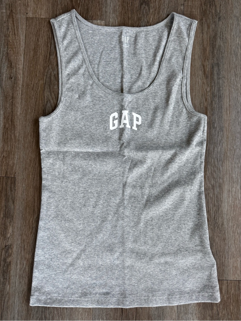 GAP Light Gray Ribbed Scoop Neck Tank
